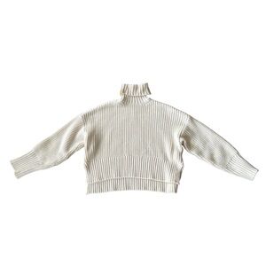 Madewell Women's Cream Chunky Knit Turtleneck Sweater Size S